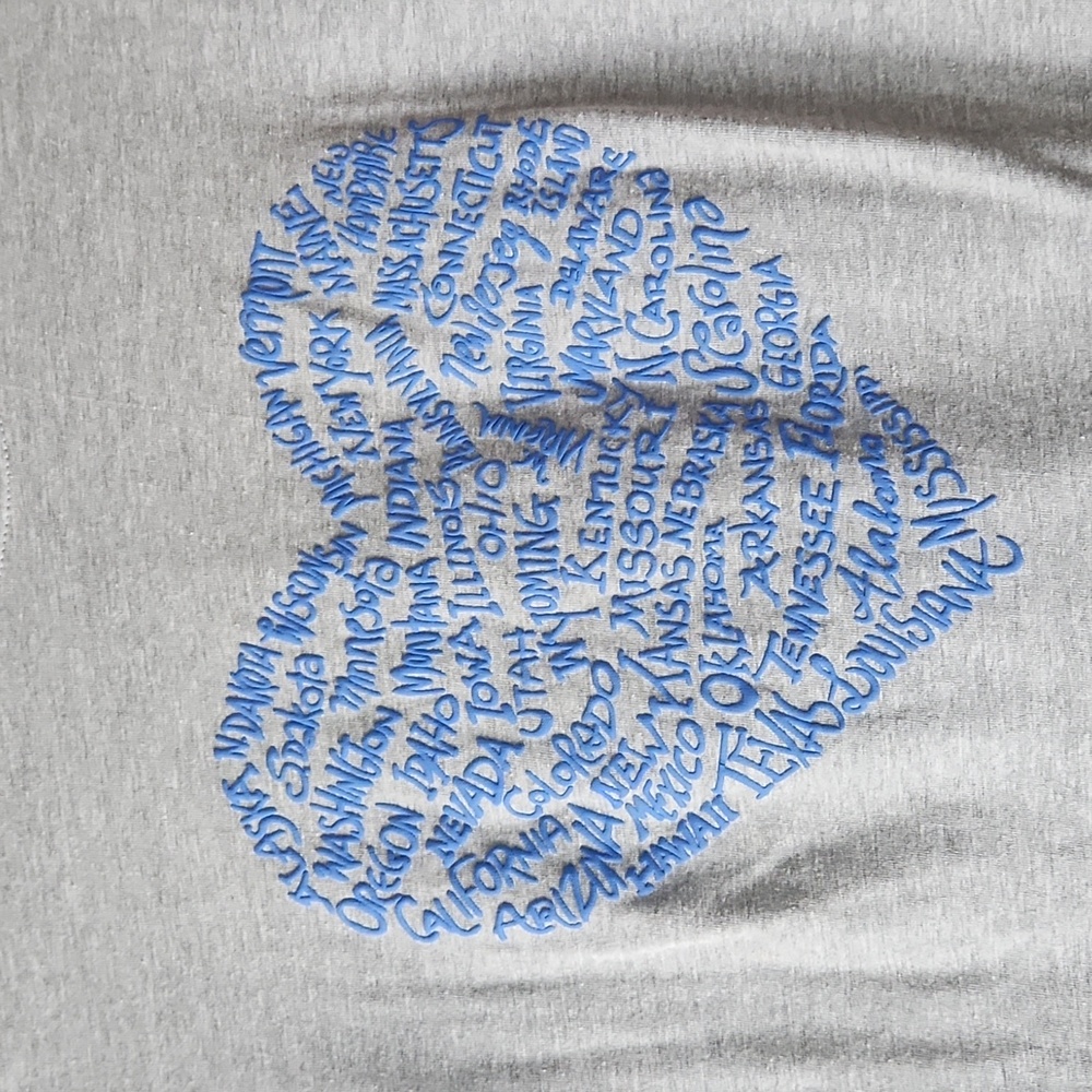 EV1 "Find your State" Valentine Grey with blue lettering Shirt